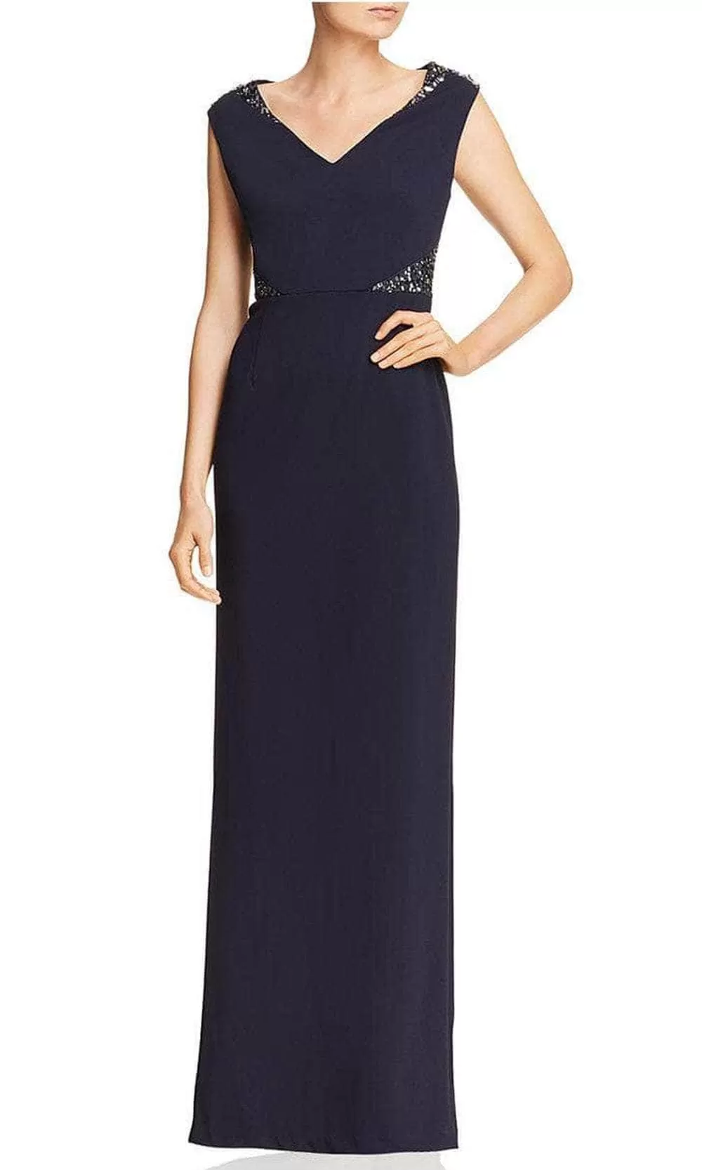 Adrianna Papell AP1E204021 - V-Neck Back Slit Formal Gown