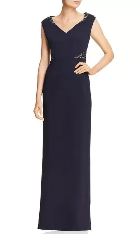 Adrianna Papell AP1E204021 - V-Neck Back Slit Formal Gown