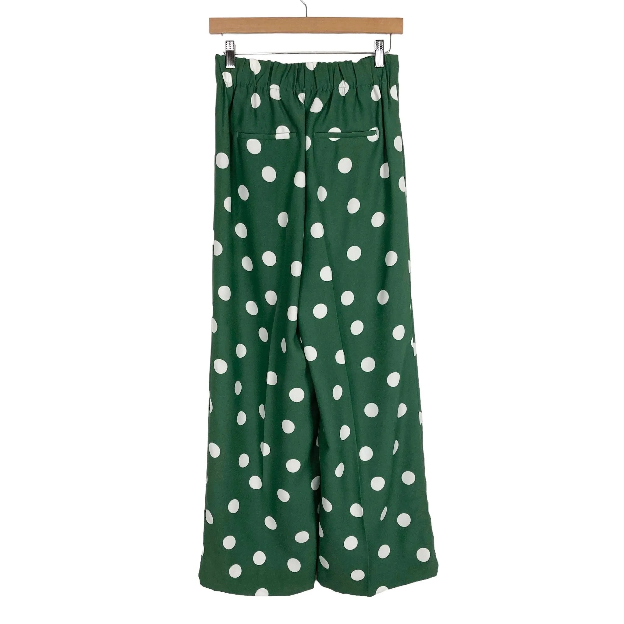 Ann Taylor Fresh Green with Ivory Polka Dots Sarong Pants NWT- Size XS (Inseam 30”)