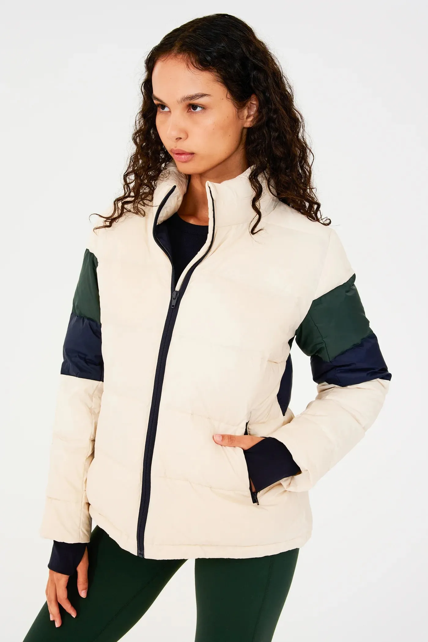 Arden Puffer Jacket: Vintage White