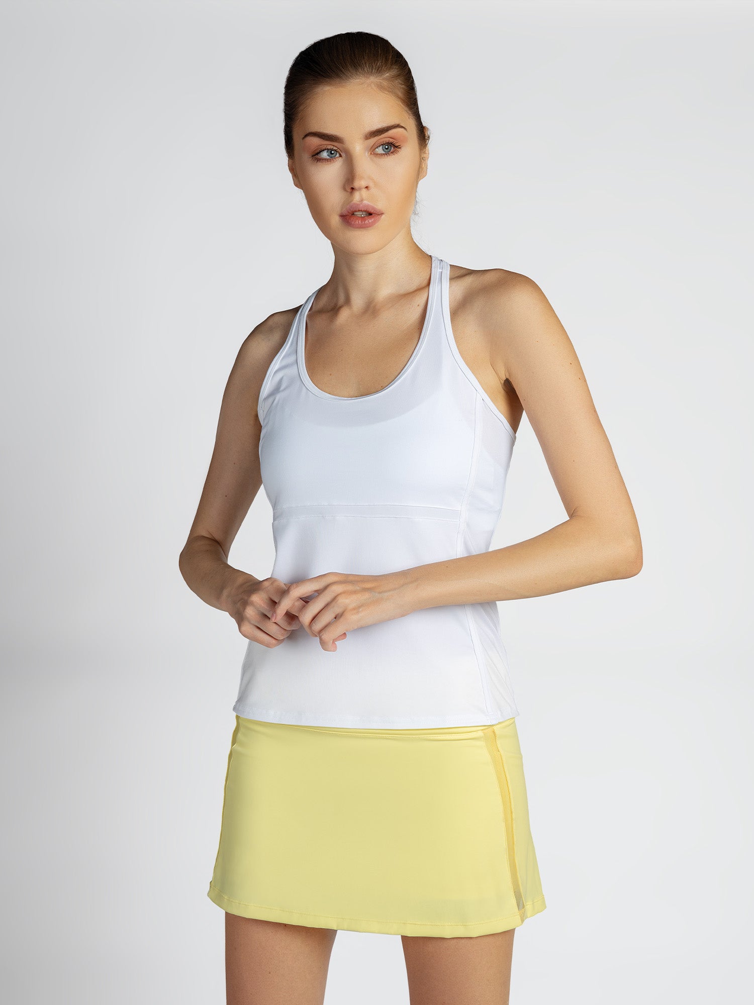 Ashley Racer Tank - White