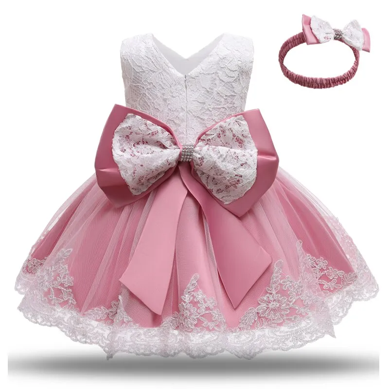 Baby Girls Lace Dress 1 2 Years Old Birthday Party Princess Dress NewBorn 3M 6M 9M Christening Ball Gown Toddler Baptism Vestido