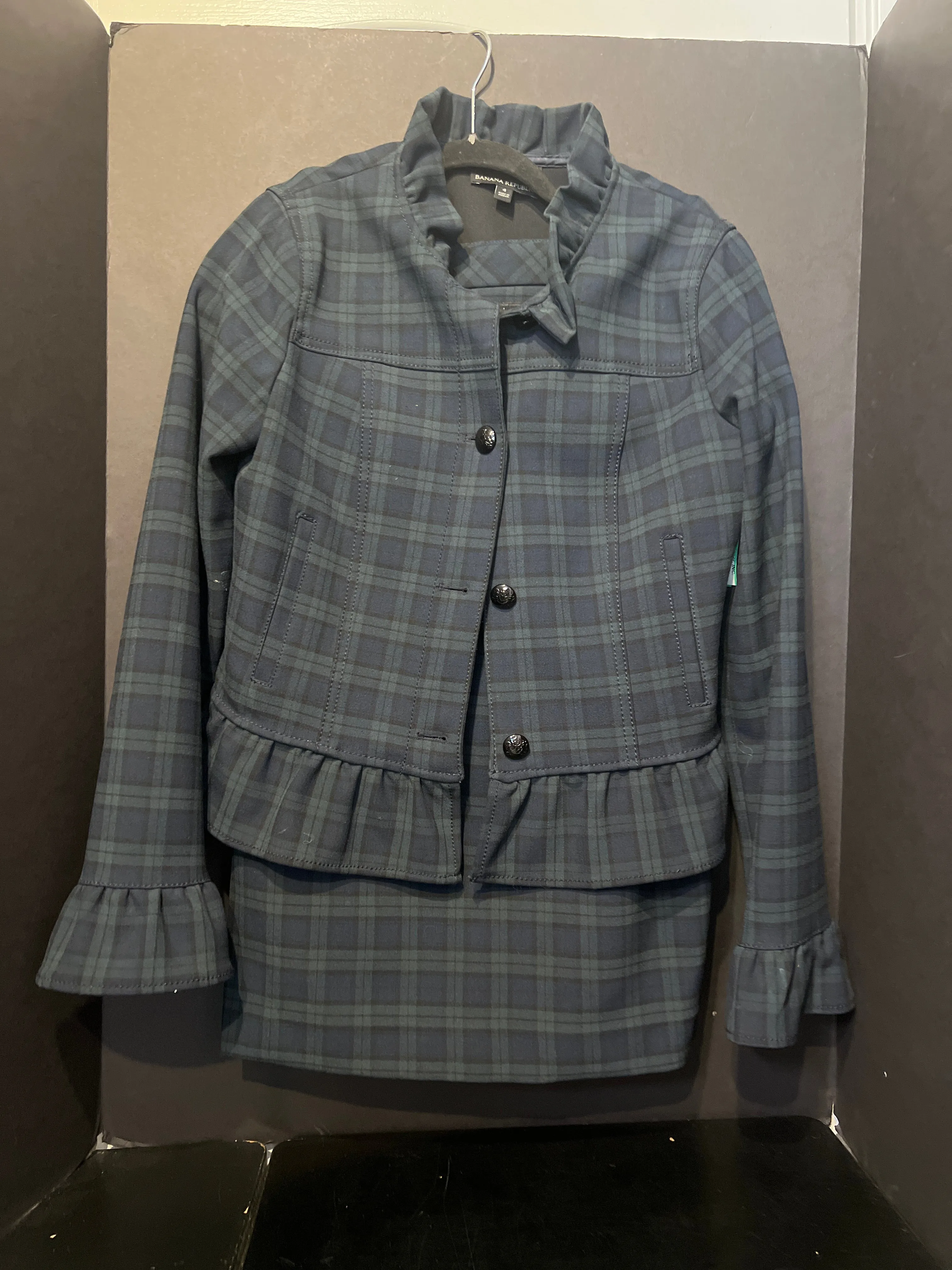 Banana Republic Plaid Suit (Size 4)