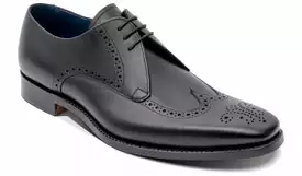 Barker Spike Derby Brogue Shoe - Black Calf