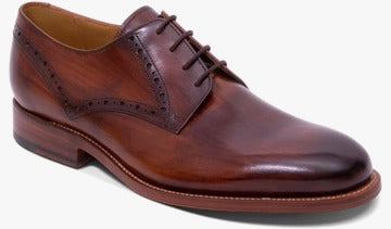 Barker Trent Derby Brogue Shoe - Burnished Brown Calf