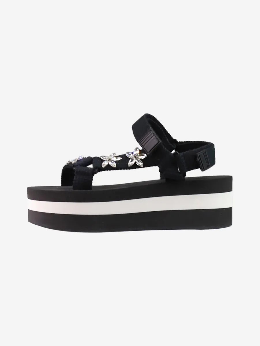   Black platform striped sandals - size EU 40