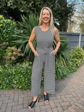 Black Sleeveless Striped Jumpsuit Janet