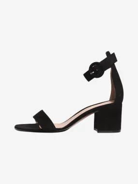   Black suede Portofino sandal heels - size EU 36