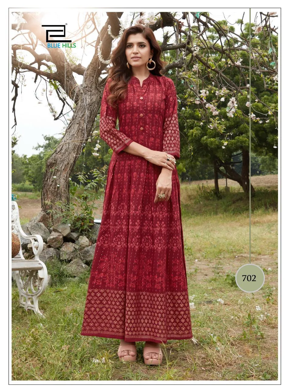 Blue Hills Presents Walkway Vol 7 Rayon Printed Long Gown Type Stylish Designer Kurtis Collection