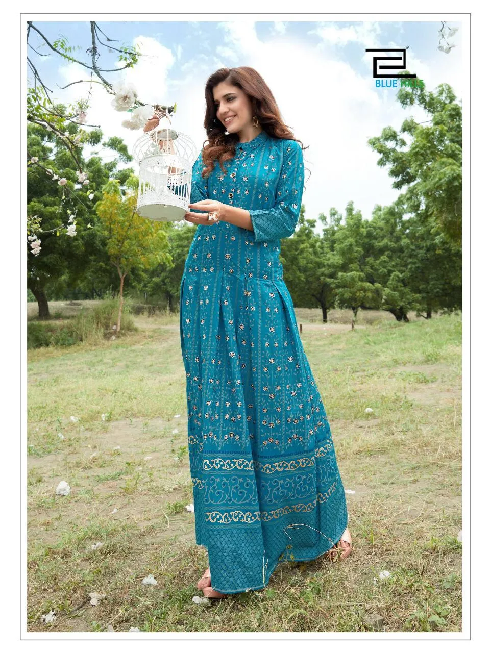 Blue Hills Presents Walkway Vol 7 Rayon Printed Long Gown Type Stylish Designer Kurtis Collection