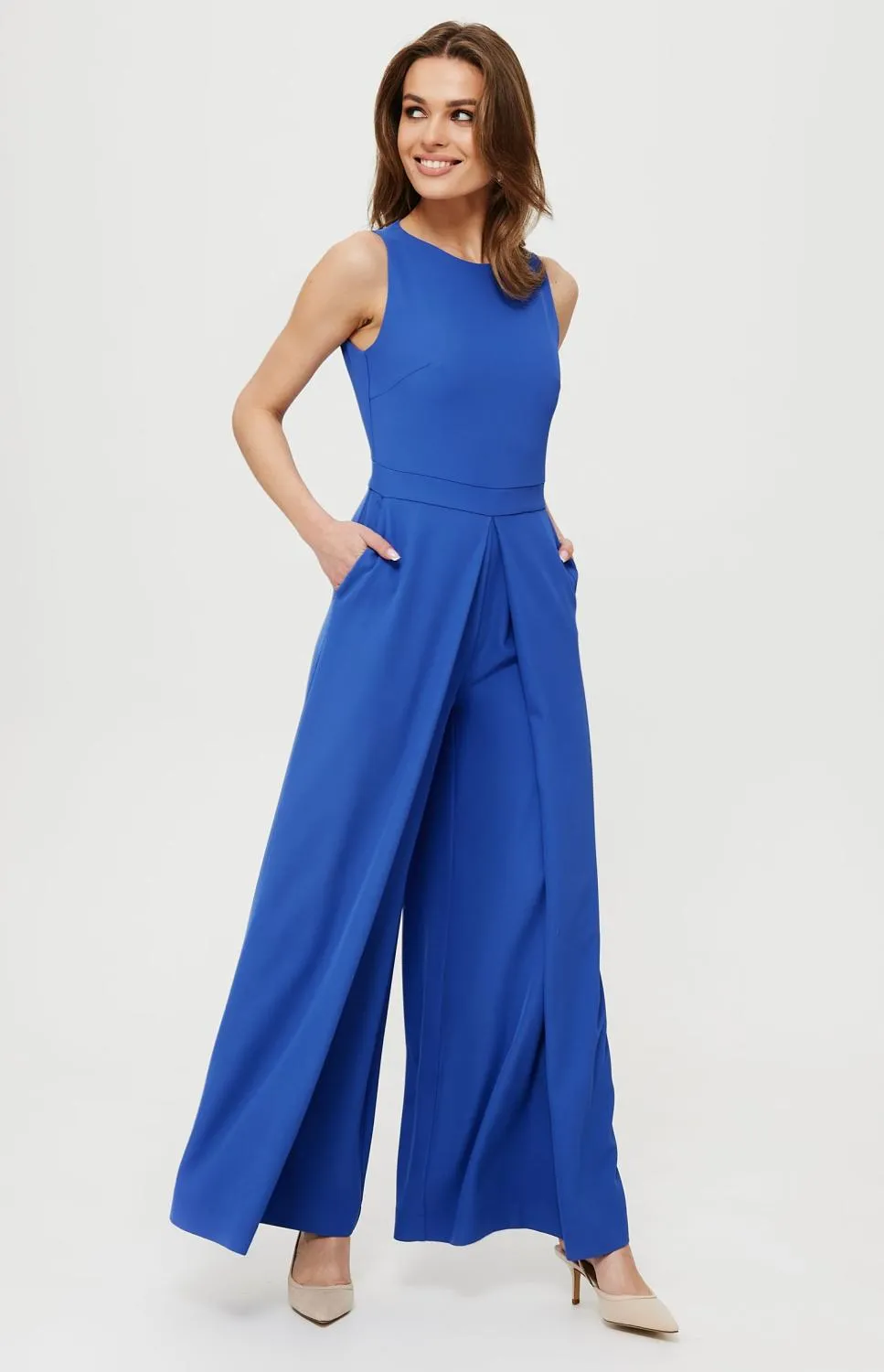 Blue wide legs jumpsuit