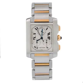 Cartier Tank Franaise W51004Q4 28MM White Dial With Stainless Steel and Yellow Gold Bracelet