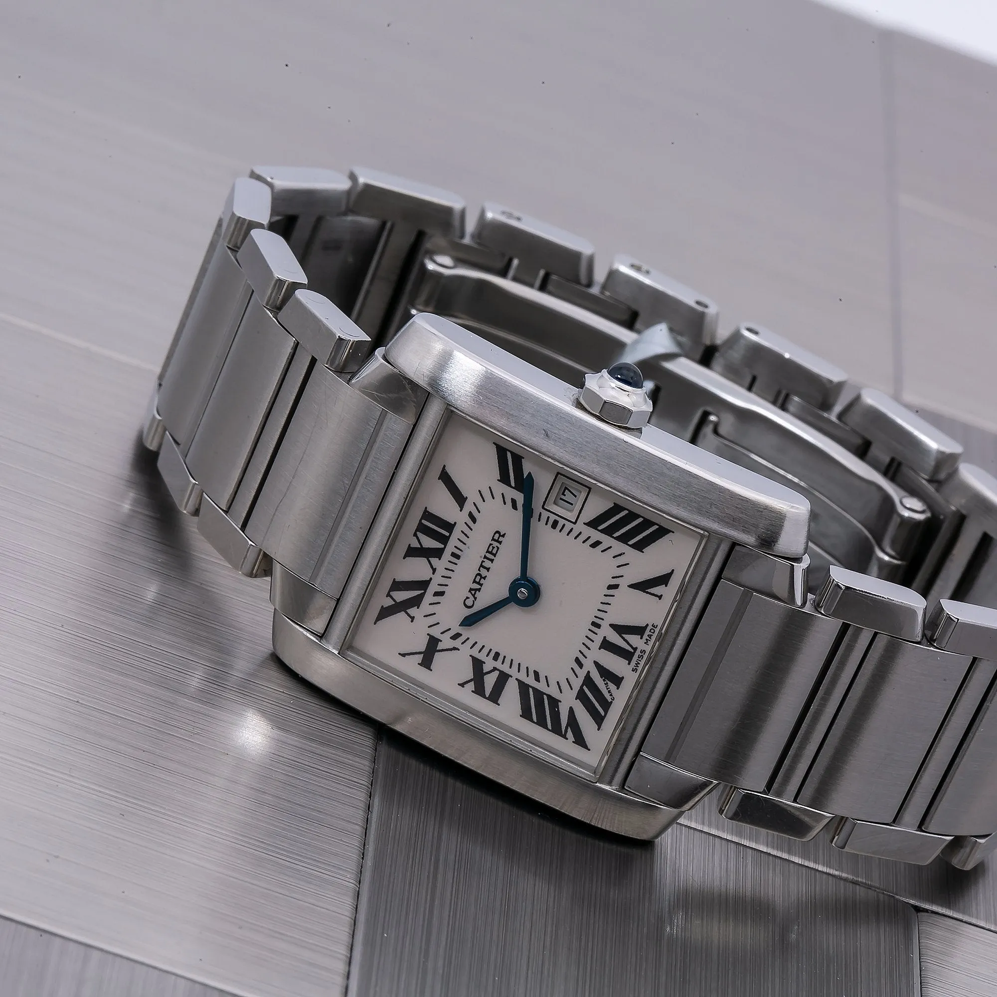 Cartier Tank Franaise W51011Q3 25MM White Dial With Stainless Steel Bracelet