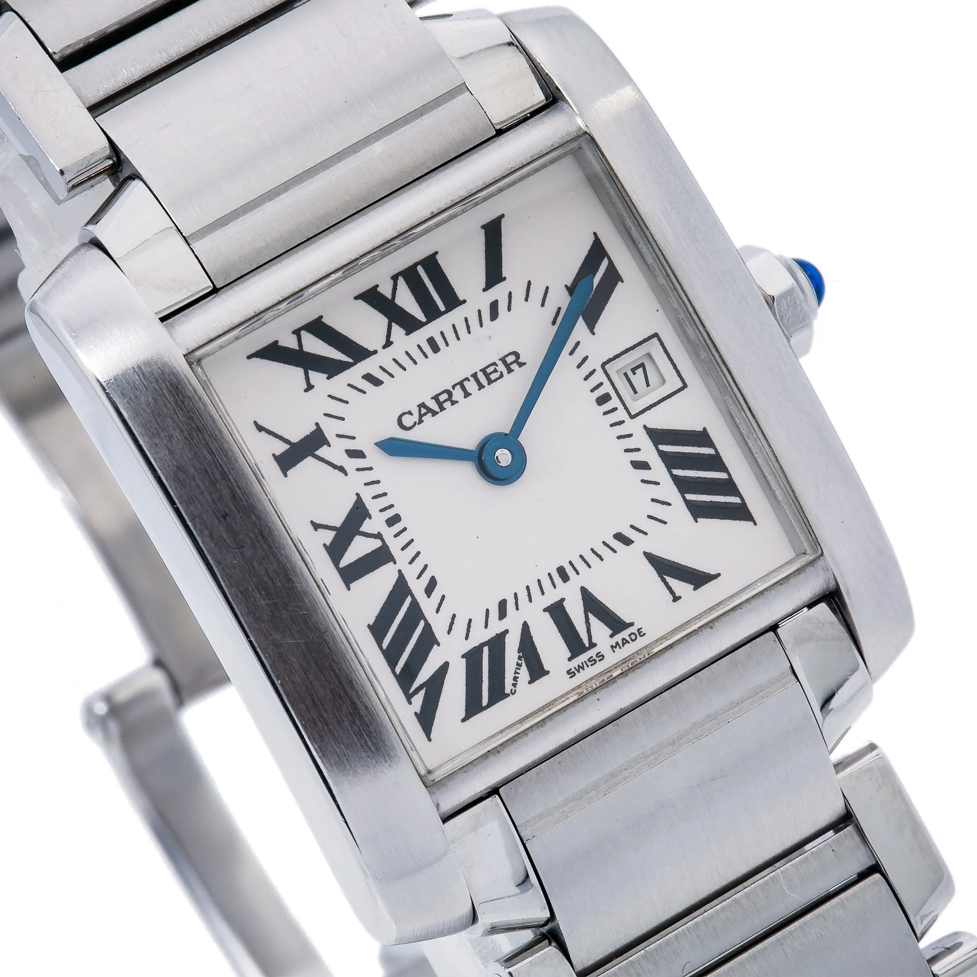 Cartier Tank Franaise W51011Q3 25MM White Dial With Stainless Steel Bracelet