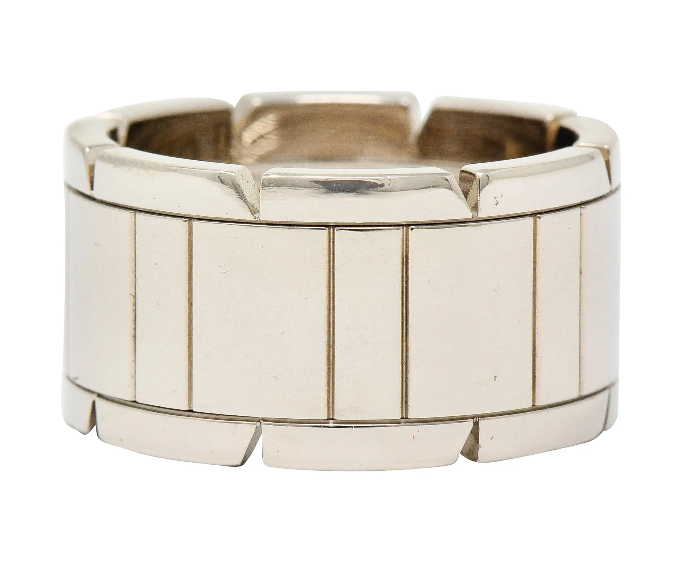 Cartier Vintage 18 Karat White Gold Unisex Tank Francaise Band Ring