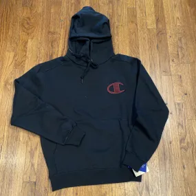 Champion NEW SUPER FLEECE PULLOVER HOOD Men’s-BLACK/BURGUNDY