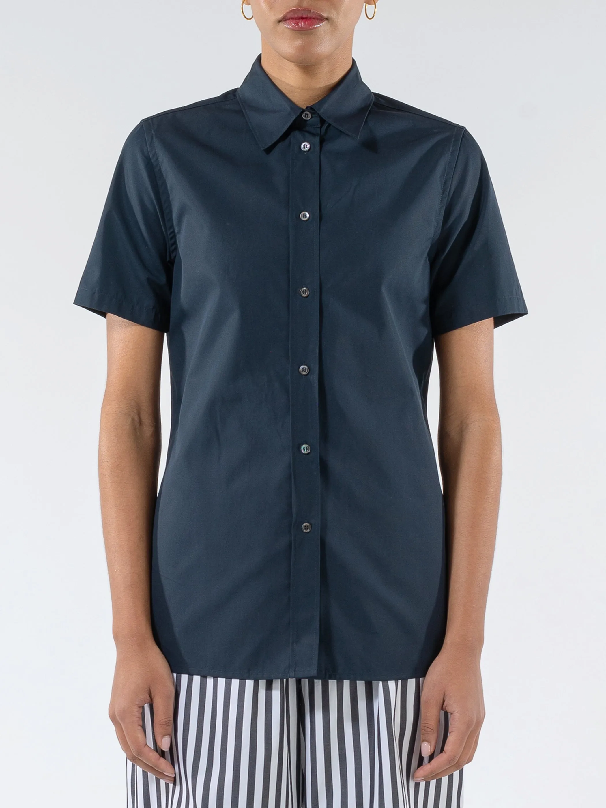 Cotton Poplin Short-Sleeved Shirt