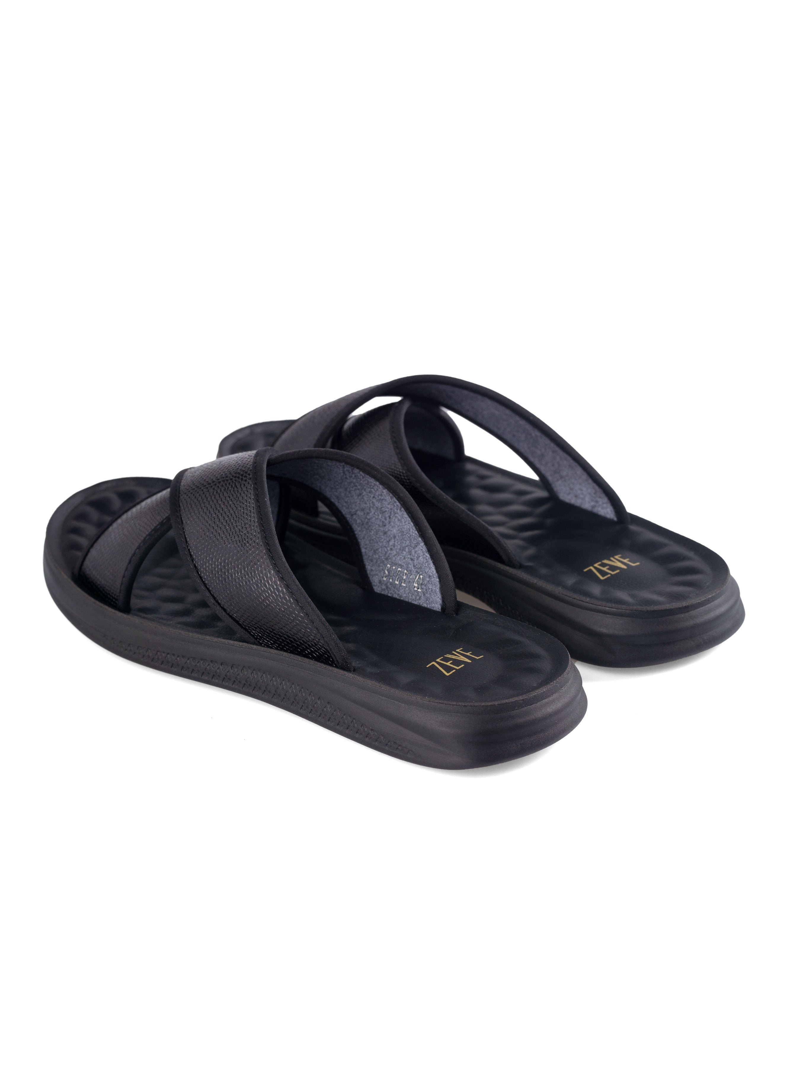 Cross Strap Sandal - Black Python