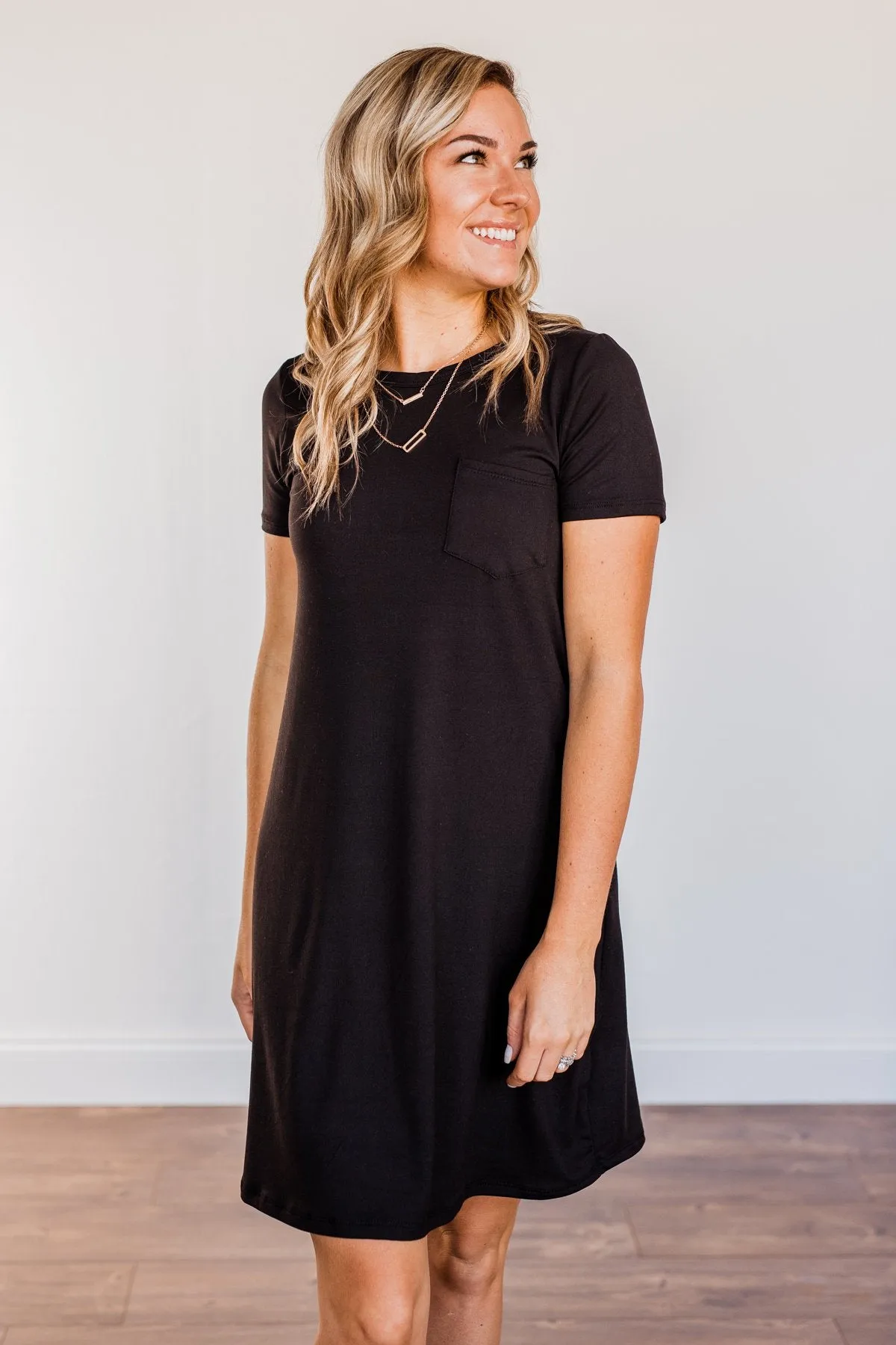 Cute & Comfy Pocket Dress- Black