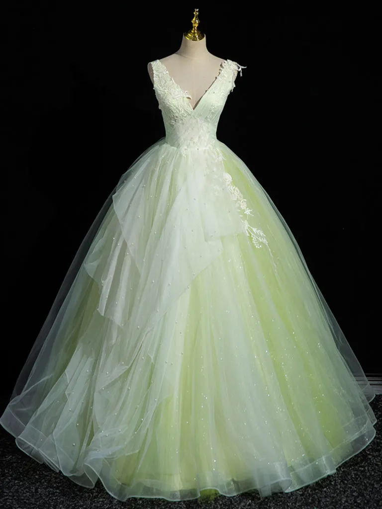 Daffodil V-neck Ball Gown Quinceanera Dress Sweet 16 Dress