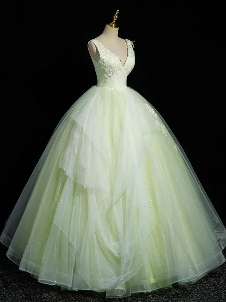 Daffodil V-neck Ball Gown Quinceanera Dress Sweet 16 Dress