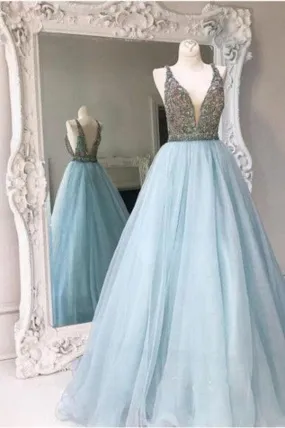 Disney Cinderella Ball Gown Light Blue Prom Dress