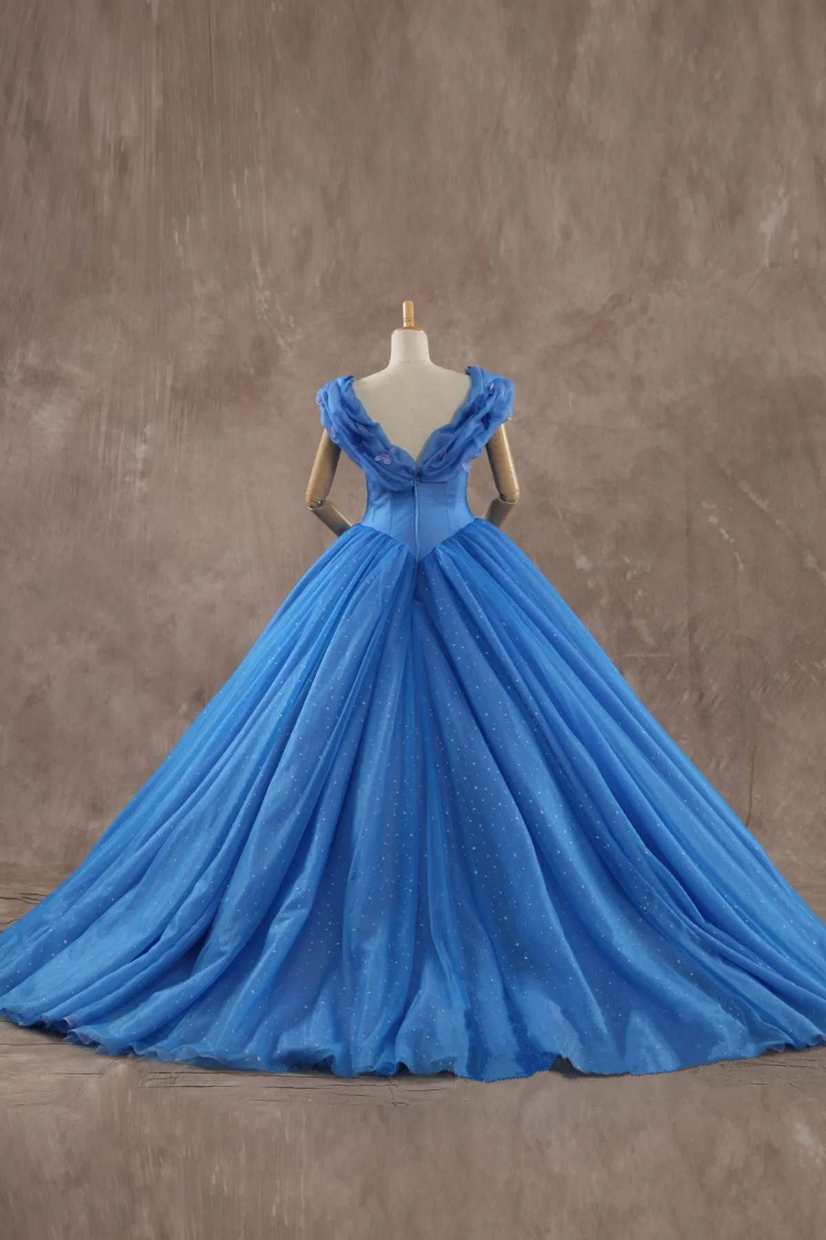 Disney Princess Blue Masquerade Ball Gown Cinderella Prom Dress