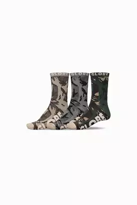 Eco Camo Crew Sock 3 Pack