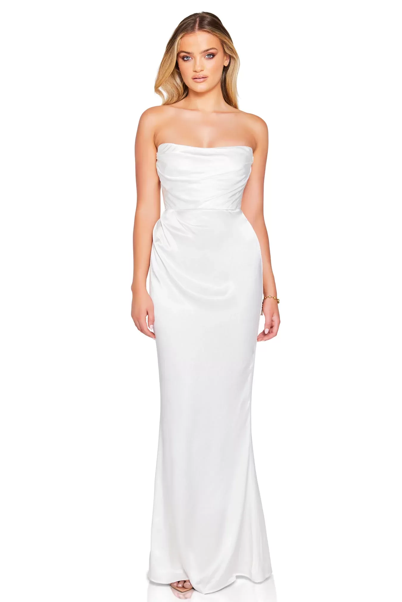 Emelie Satin Strapless Gown