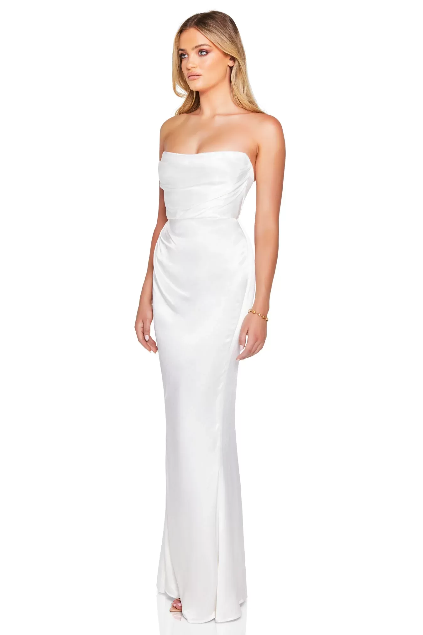 Emelie Satin Strapless Gown