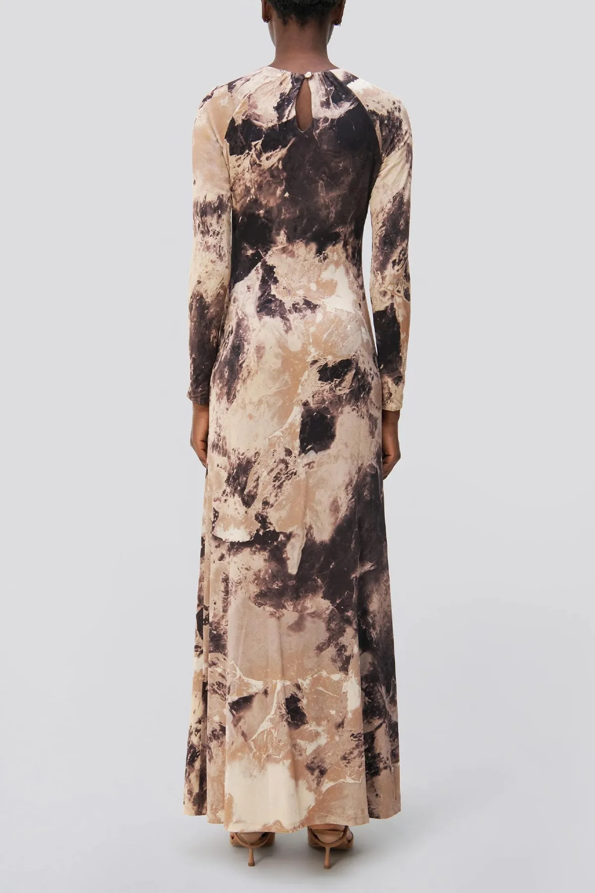 Etta Gown in Macadamia Rock Crystal Print