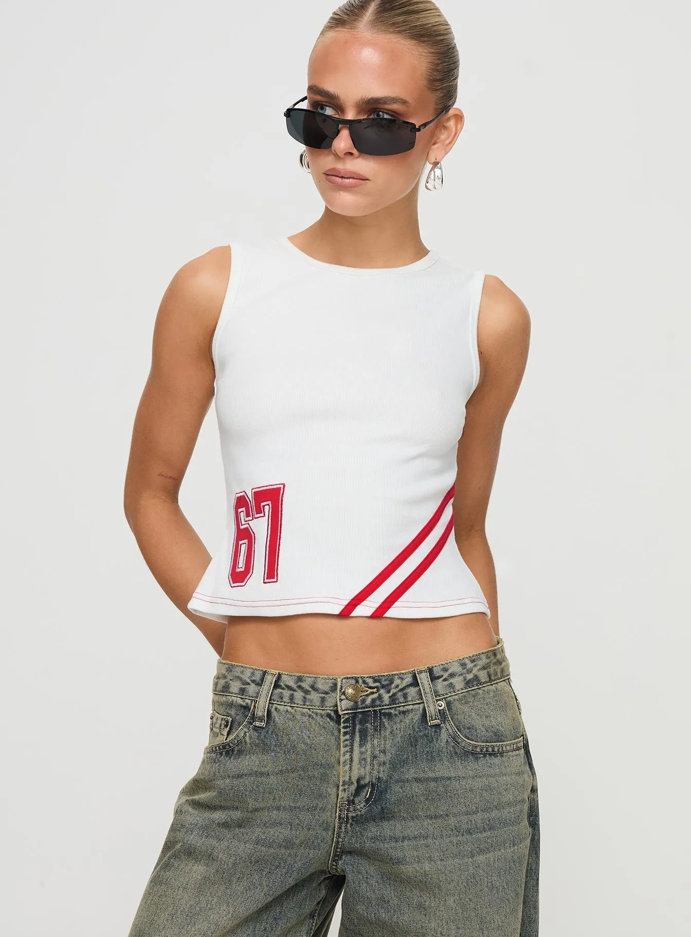 Fast 67 Tank Top White / Red