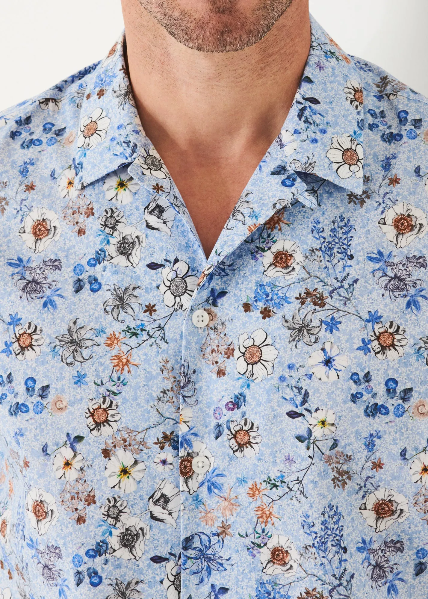 FLORAL PRINT CAMP COLLAR SHIRT