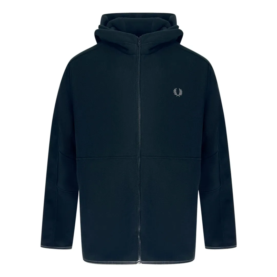 Fred Perry J2545 102 Polar Fleece Black Hooded Jacket