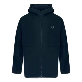 Fred Perry J2545 102 Polar Fleece Black Hooded Jacket