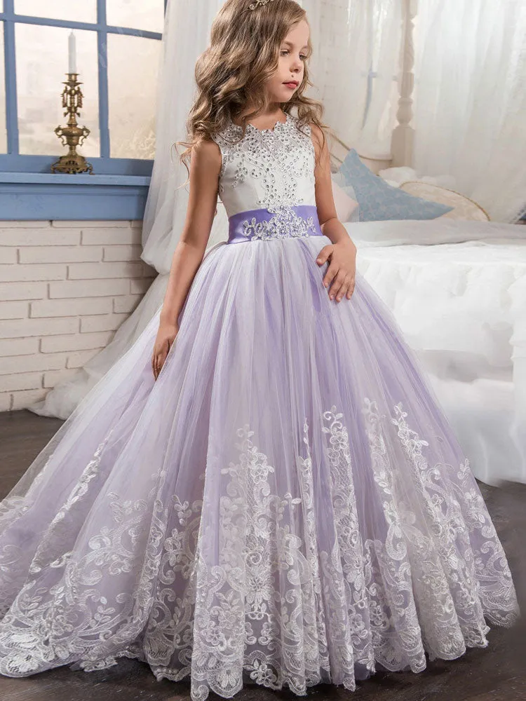 Girls Princess Ball Gown Party Dress Birthday Dress