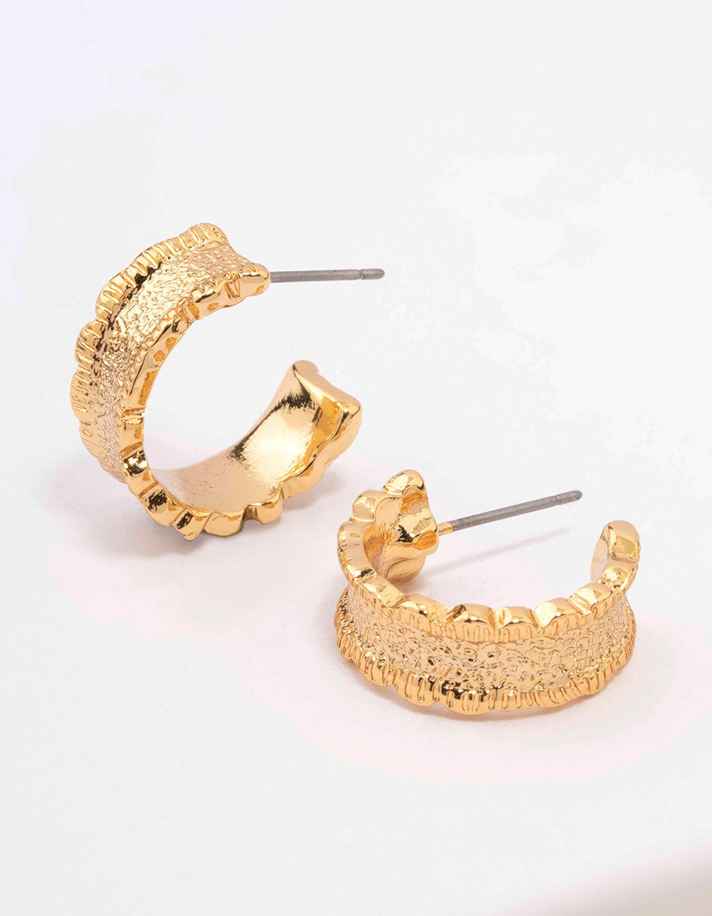 Gold Plated Cleo Organic Hoop Earrings