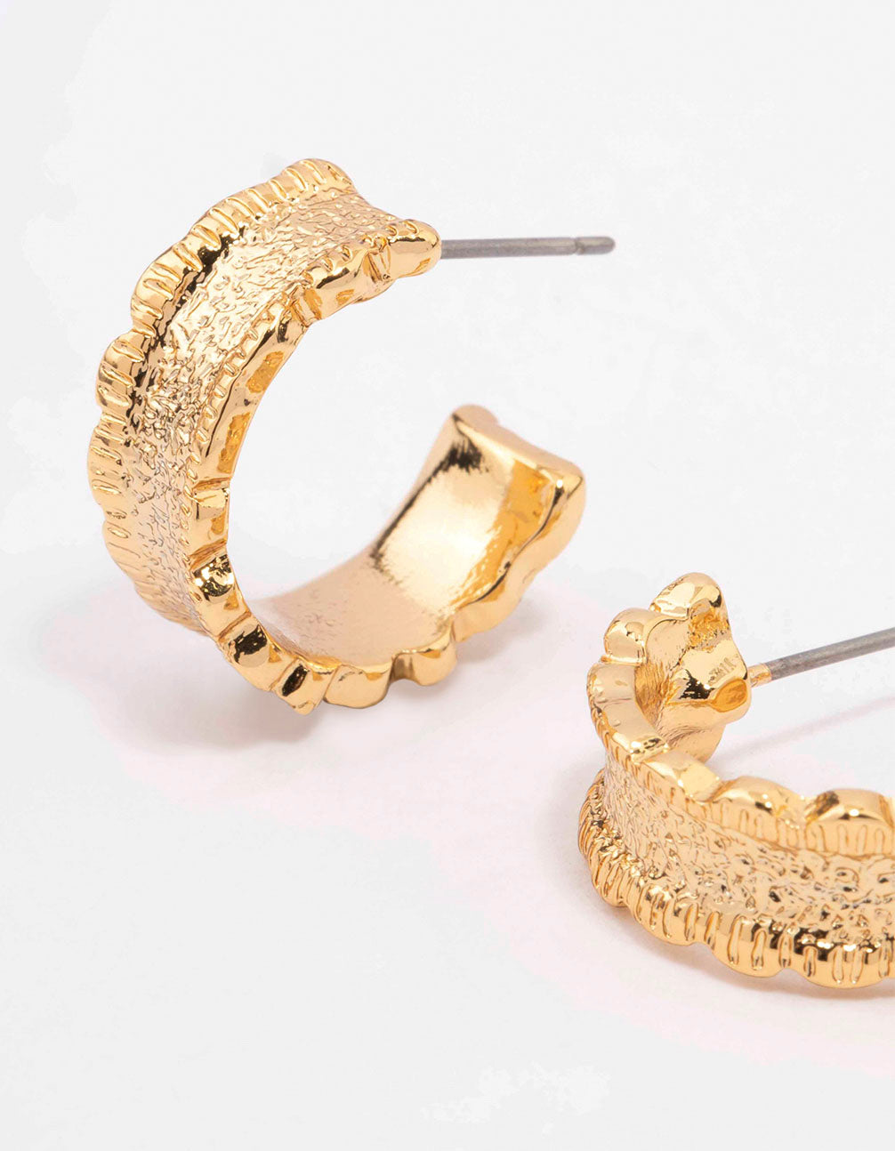 Gold Plated Cleo Organic Hoop Earrings