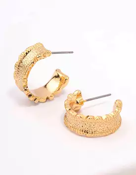 Gold Plated Cleo Organic Hoop Earrings