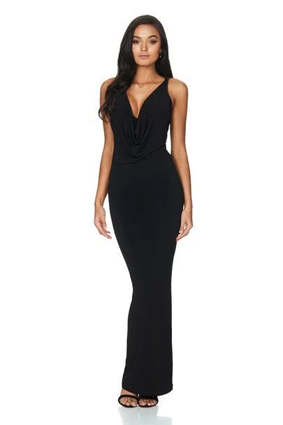 Jewels Drape Gown in Black by Nookie