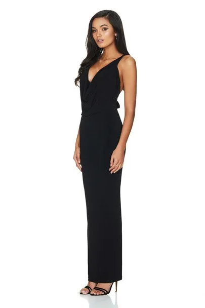 Jewels Drape Gown in Black by Nookie