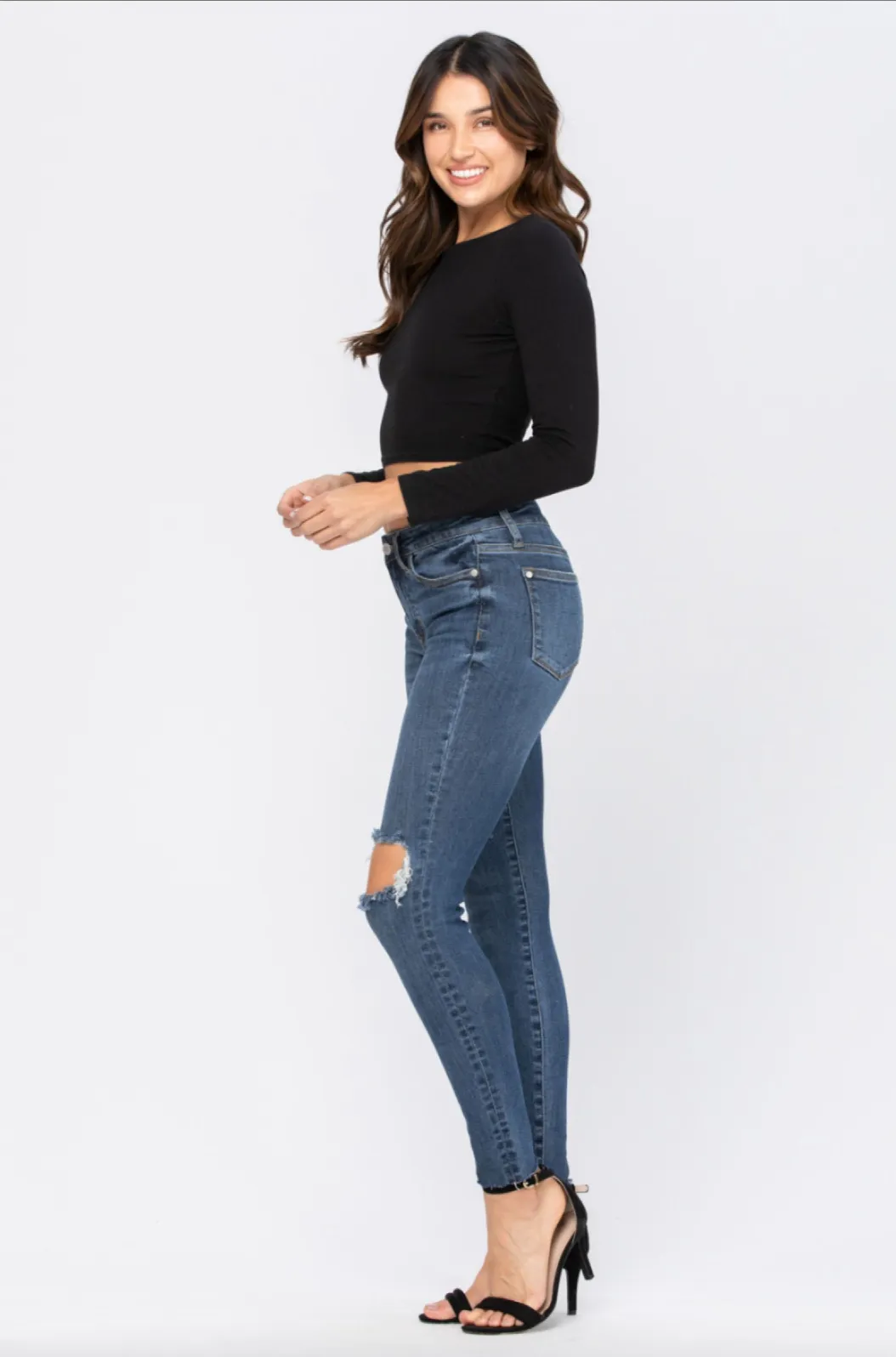 Judy Blue Destroyed Knee Skinny Jeans