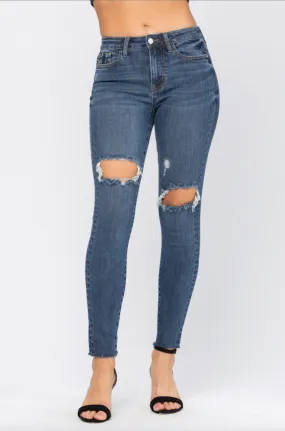 Judy Blue Destroyed Knee Skinny Jeans