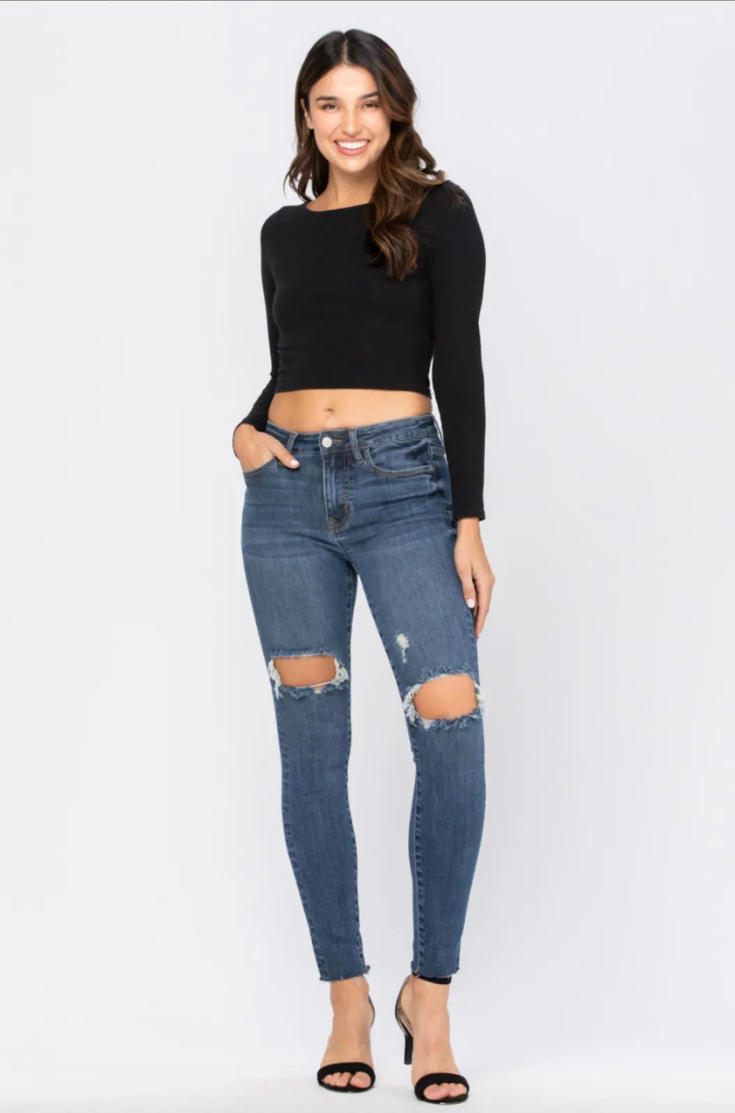 Judy Blue Destroyed Knee Skinny Jeans