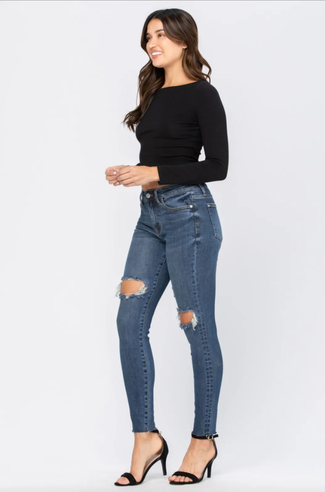 Judy Blue Destroyed Knee Skinny Jeans