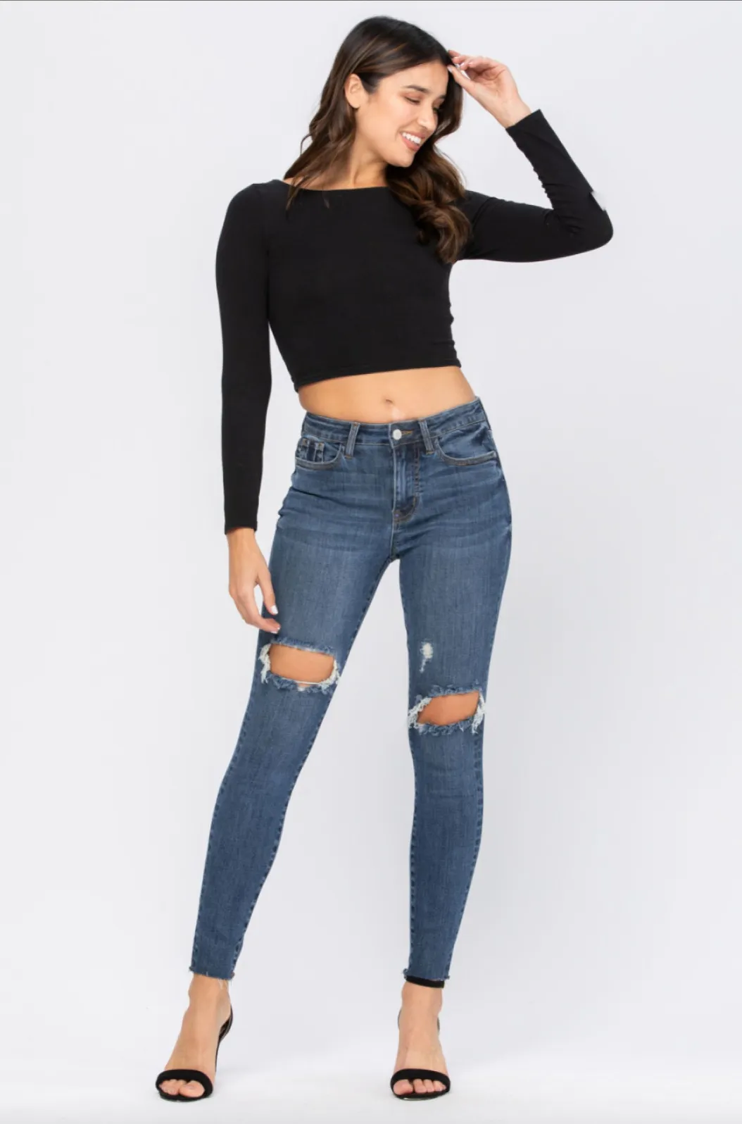 Judy Blue Destroyed Knee Skinny Jeans