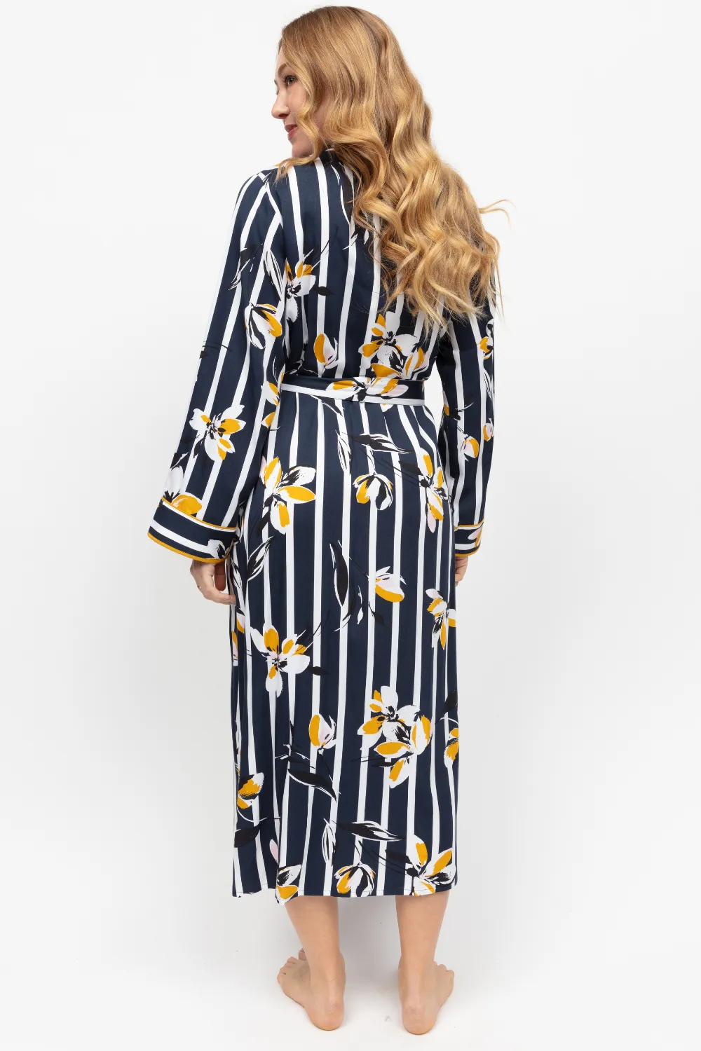 Knightsbridge Floral Stripe Print Dressing Gown