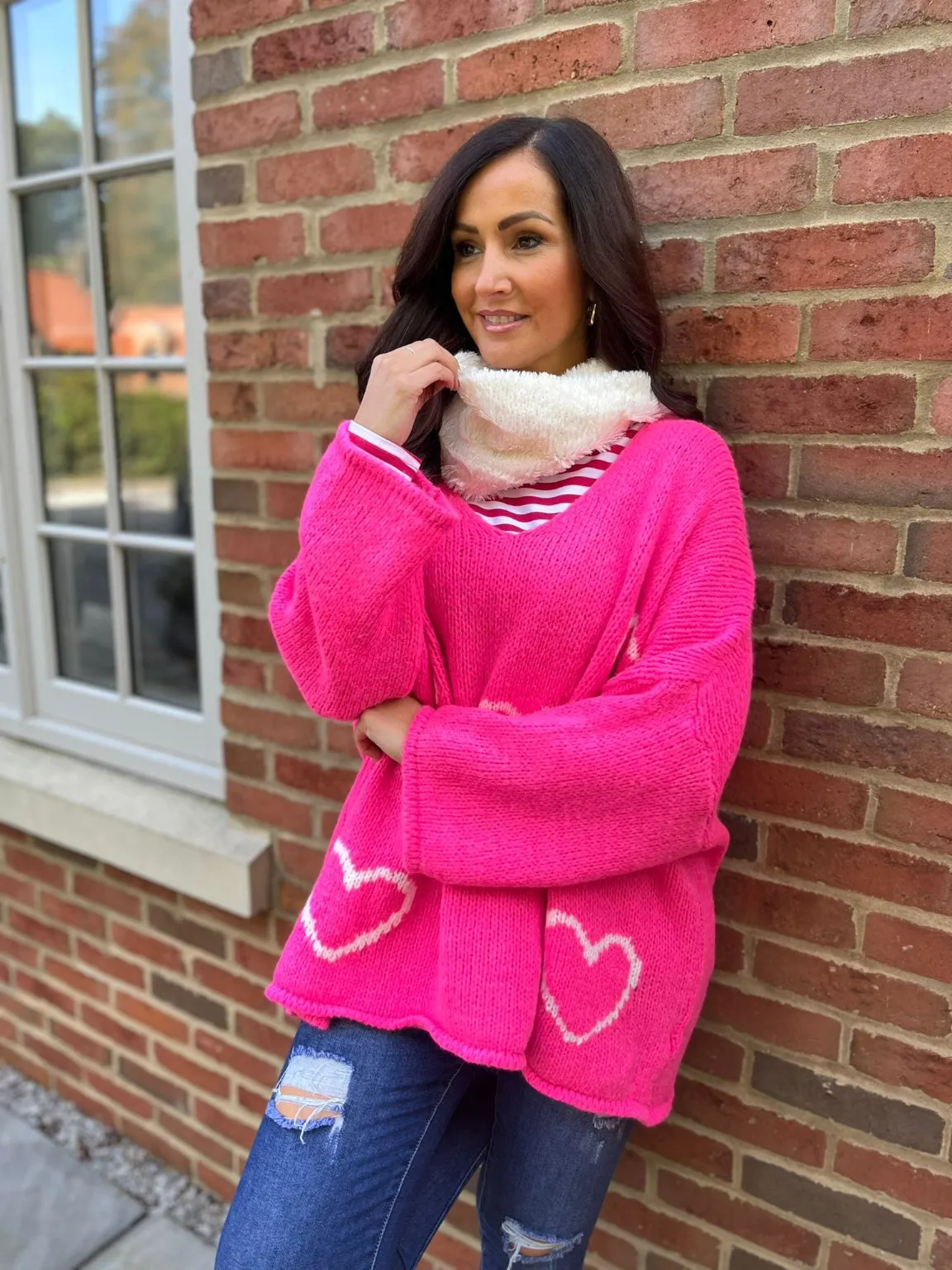 Knitted Heart Jumper Norah