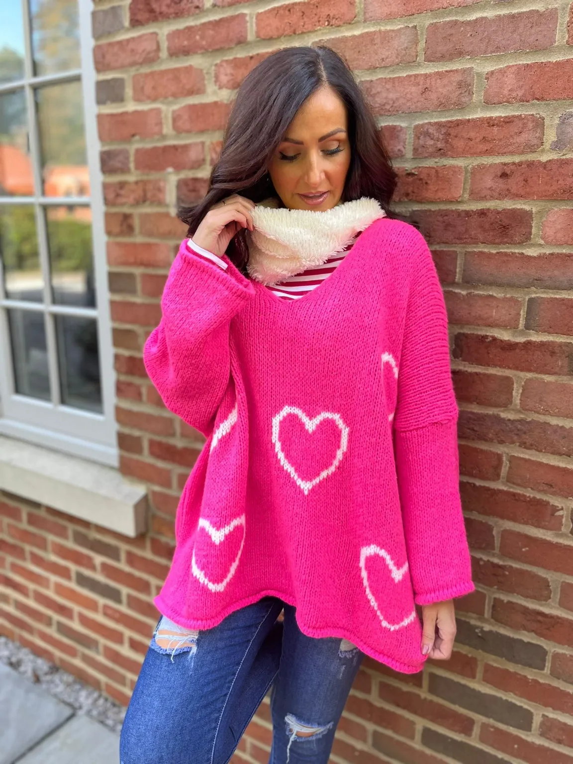 Knitted Heart Jumper Norah