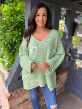 Knitted Heart Jumper Norah